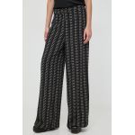 Notes du Nord pantaloni femei, culoarea negru, lat, high waist