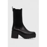 Weekend Max Mara ghete chelsea de piele Guglia femei, culoarea negru, cu toc drept, 2357960734600
