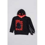 zippy bluza copii culoarea negru, cu glugă, cu imprimeu