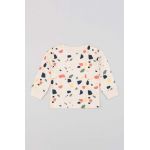 zippy longsleeve din bumbac pentru bebeluși culoarea bej, modelator