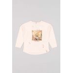 zippy longsleeve din bumbac pentru bebeluși culoarea roz
