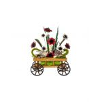 Aranjament caruta din lemn cu flori / EXT 10160 Engros