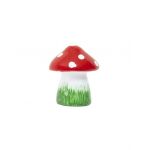 Ciuperca decorativa pentru gradina, din ceramica, mica, inaltime 14cm, latime 10cm / EXT 10187 Engros