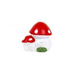 Ciuperca decorativa pentru gradina, din ceramica, mica plus 2 pui, inaltime 16cm, latime 20cm / EXT 10206 Engros