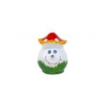Ciuperca decorativa pentru gradina, din ceramica, mica smiley, inaltime 14cm, latime 12cm / EXT 10210 Engros