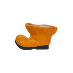 Decoratiune pentru gradina, din ceramica, bocanc mini cu suport pentru flori, inaltime 10cm, lungime 18cm / EXT 6210_portocaliu Engros