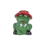 Decoratiune pentru gradina, din ceramica, model broasca mica, inaltime 22cm, lungime 19cm / EXT 10214 Engros