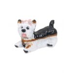 Decoratiune pentru gradina, din ceramica, model catel, inaltime 24cm, lungime 33cm / EXT 10389 Engros