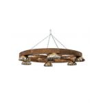 Lustra din lemn cu 6 castroane, diametru 60cm / EXT 10217 Engros