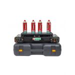 Pachet aragaz camping cu 2 ochiuri, aprindere electrica, putere 2x2.3kw, cu tava gril, spatula, cleste si cutie de transportat + 4 butelii 410ml / ZTS 5620_1 Engros
