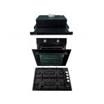 Pachet cuptor incorporabil (1857), capacitate 51L, electric, negru, plita incorporabila email 0041, 60X50X15 cm, gaz butelie sau gaz natural, duze de schimb incluse, hota 1 motor, putere 140W (1895), 60X50 cm / SET 30126 Engros