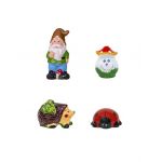 Pachet decor pentru gradina din ceramica, pitic, arici, ciuperca si buburuza / EXT 10222 Engros