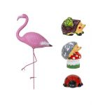 Pachet decor pentru gradina, flamingo, buburuza si 2 x arici / EXT 10248 Engros