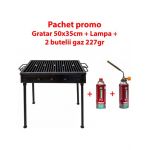Pachet promo - Gratar metalic 50x35 (5208) + Lampa gaz (ZTS 5412) + 2 Butelii 227gr. (5214) Engros