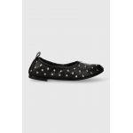 AGL balerini de piele MILLY SOFT culoarea negru, D544009PCSOFTY0000