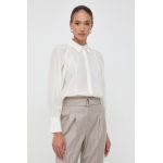 BOSS camasa de matase culoarea bej, cu guler clasic, regular