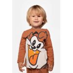 Coccodrillo longsleeve bebelusi culoarea maro, cu imprimeu