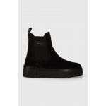 Gant cizme din piele intoarsa Snowmont femei, culoarea negru, cu toc plat, izolat, 27553397.G00