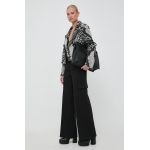 Notes du Nord pantaloni Inessa femei, culoarea negru, drept, high waist