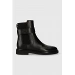 Tory Burch ghete chelsea de piele DOUBLE T CHELSEA BOOT femei, culoarea negru, cu toc plat, 152831-004
