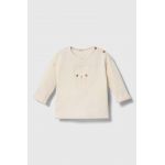 United Colors of Benetton longsleeve bebelusi culoarea bej, cu imprimeu