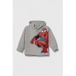 zippy bluza copii x Marvel culoarea gri, cu glugă, cu imprimeu