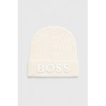 BOSS caciula de lana culoarea alb, de lana
