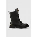 Just Cavalli botine femei, culoarea negru, cu toc plat, 75RA3S90 ZS984 PK3