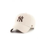 47brand sapca MLB New York Yankees culoarea bej, cu imprimeu