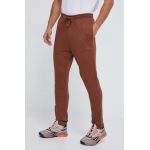 adidas pantaloni de trening culoarea maro, neted