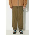 Barbour pantaloni de bumbac culoarea verde, cu fason cargo