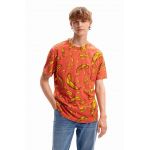 Desigual tricou din bumbac 23WMTK59 TS DANI barbati, culoarea bordo, modelator