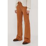 Pepe Jeans pantaloni WILLA femei, culoarea bej, evazati, high waist