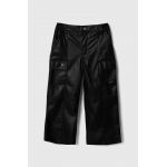 Sisley pantaloni copii culoarea negru, neted