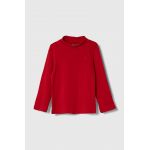 United Colors of Benetton longsleeve din bumbac pentru copii culoarea rosu, neted