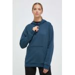 adidas Originals bluza femei, culoarea turcoaz, cu glugă, cu imprimeu