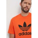 adidas Originals tricou din bumbac barbati, culoarea portocaliu, cu imprimeu