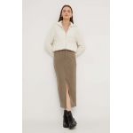 Answear Lab fusta de lana culoarea bej, midi, drept