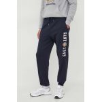 Gant pantaloni de trening din bumbac culoarea albastru marin, cu imprimeu