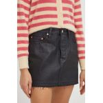 Levi's fusta jeans culoarea negru, mini, evazati