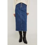 Answear Lab fusta jeans midi, drept