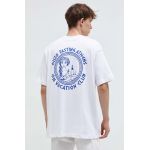 On Vacation tricou din bumbac barbati, culoarea alb, cu imprimeu