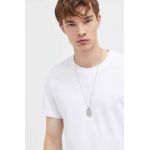Superdry tricou din bumbac barbati, culoarea alb, neted