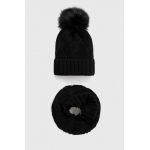 Answear Lab caciula si fular culoarea negru