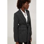 Answear Lab sacou culoarea negru, un singur rand de nasturi, modelator