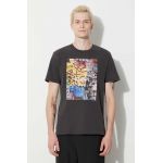 KSUBI tricou din bumbac bărbați, culoarea negru, cu imprimeu