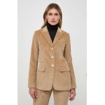 MICHAEL Michael Kors sacou din bumbac culoarea bej, un singur rand de nasturi, neted