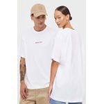 On Vacation tricou din bumbac culoarea alb, cu imprimeu