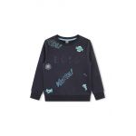 BOSS bluza copii culoarea albastru marin, modelator