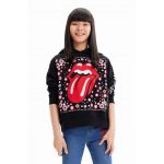 Desigual hanorac de bumbac pentru copii 23WGSK08 SWEAT LONG SLEEVE culoarea negru, cu glugă, cu imprimeu
